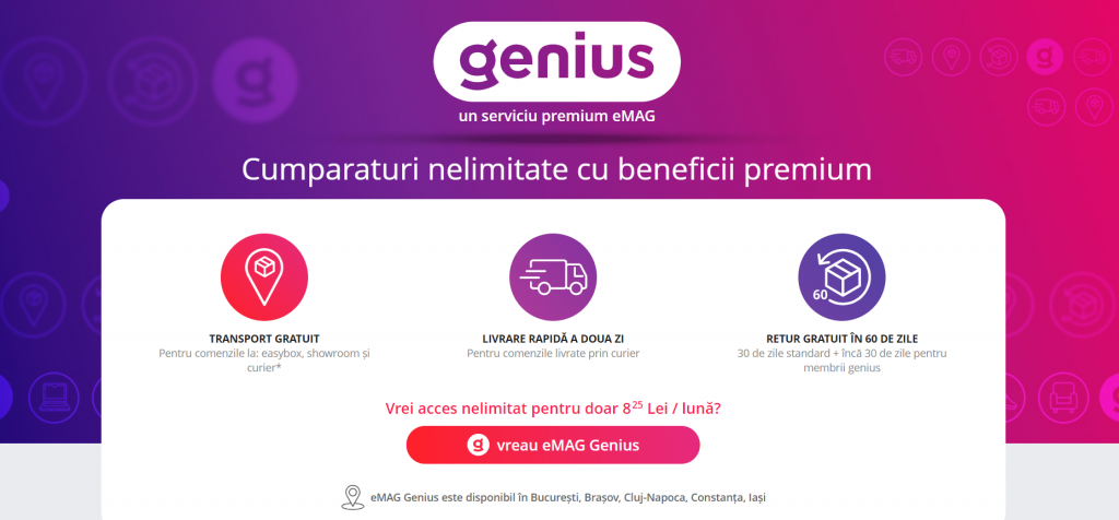 eMag Genius, eMag lansează Genius, serviciul premium de livrare gratuită